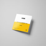 Top View of a Square Tri-Fold Brochure Mockup Set