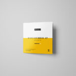 Top View of a Square Tri-Fold Brochure Mockup Set