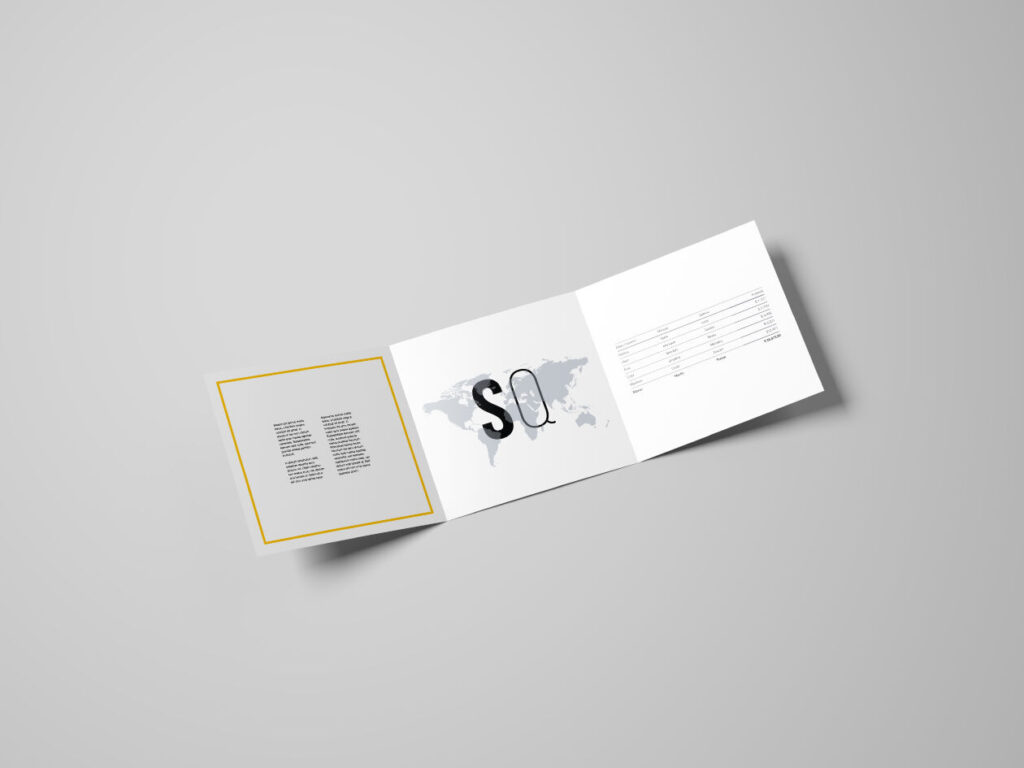 Top View of a Square Tri-Fold Brochure Mockup Set