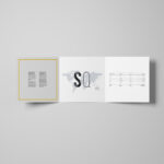 Top View of a Square Tri-Fold Brochure Mockup Set