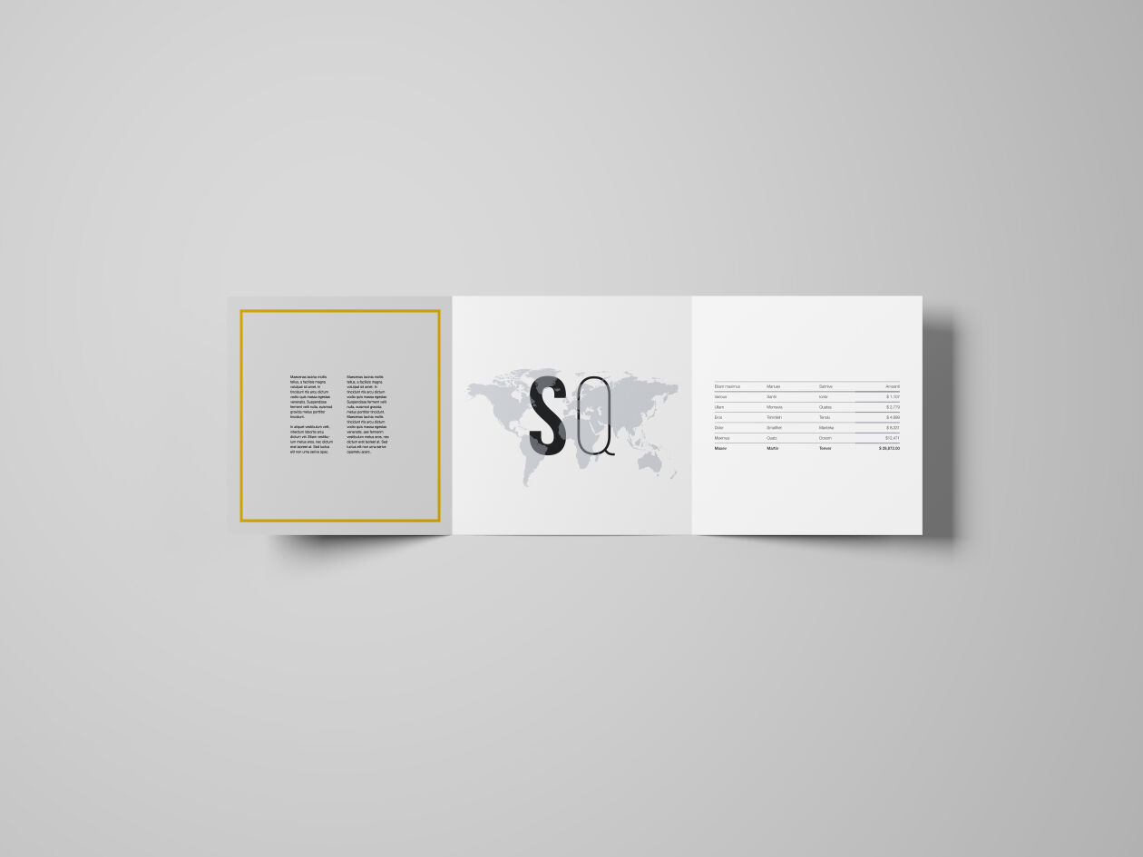 Top View of a Square Tri-Fold Brochure Mockup Set FREE PSD