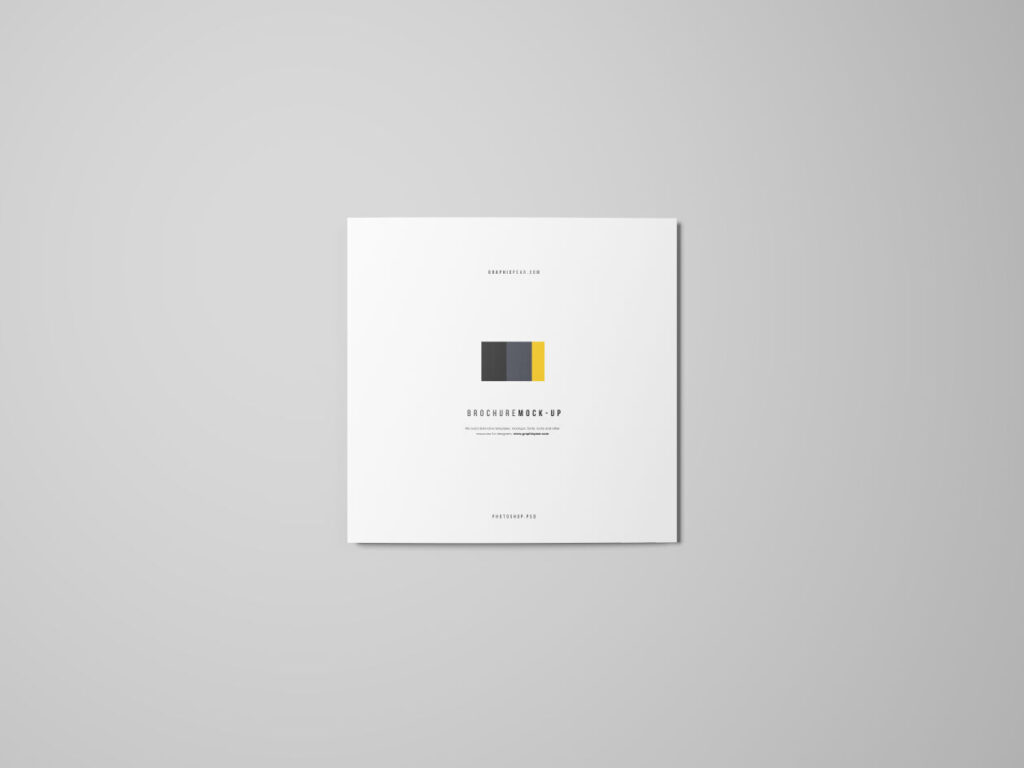 Top View of a Square Tri-Fold Brochure Mockup Set
