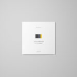 Top View of a Square Tri-Fold Brochure Mockup Set