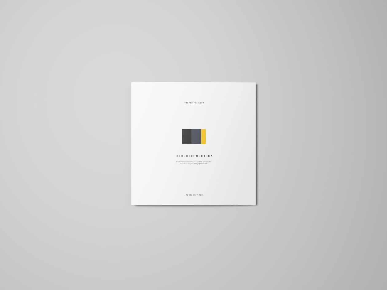 Top View of a Square Tri-Fold Brochure Mockup Set FREE PSD
