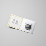 Top View of a Square Tri-Fold Brochure Mockup Set