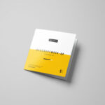 Top View of a Square Tri-Fold Brochure Mockup Set