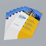 Top View of a Stack of A4 Flyers Mockup