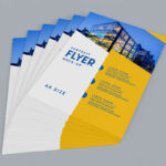 Top View of a Stack of A4 Flyers Mockup