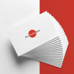 Top View of a Stack of Business Cards Mockup