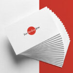 Top View of a Stack of Business Cards Mockup
