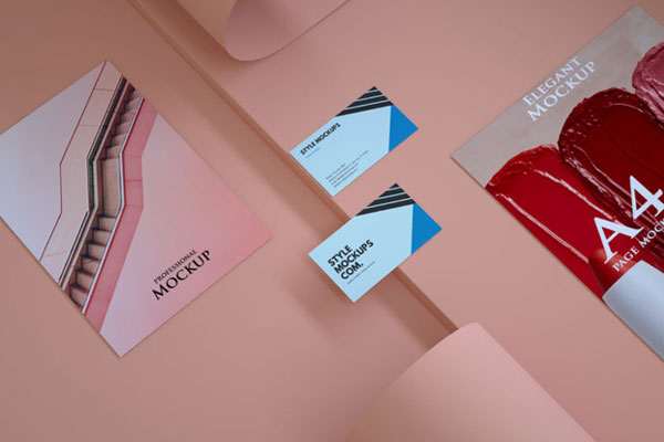 Top View of a Stationery Mockup
