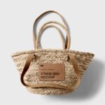 Top View of a Straw Bag Mockup