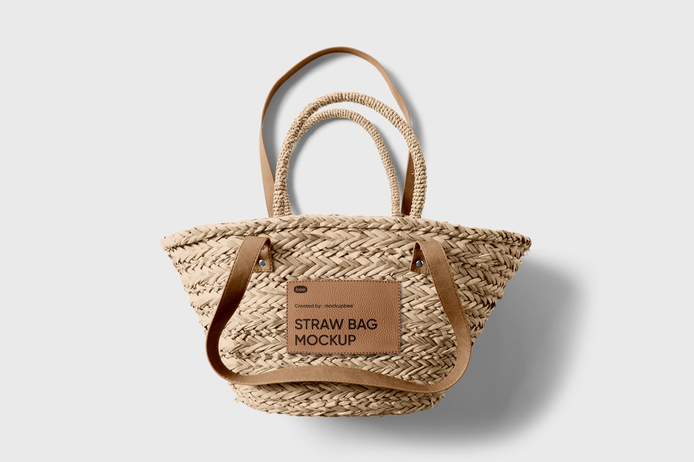 Top View of a Straw Bag Mockup FREE PSD