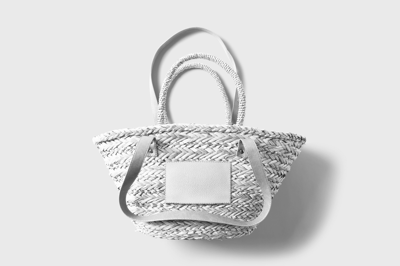 Top View of a Straw Bag Mockup FREE PSD