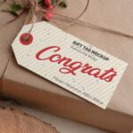 Top View of a Stringed Gift Tag Mockup