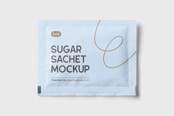Top View of a Sugar Sachet Mockup