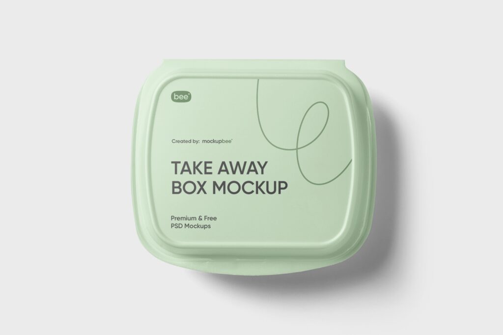 Top View of a Take Away Box Mockup
