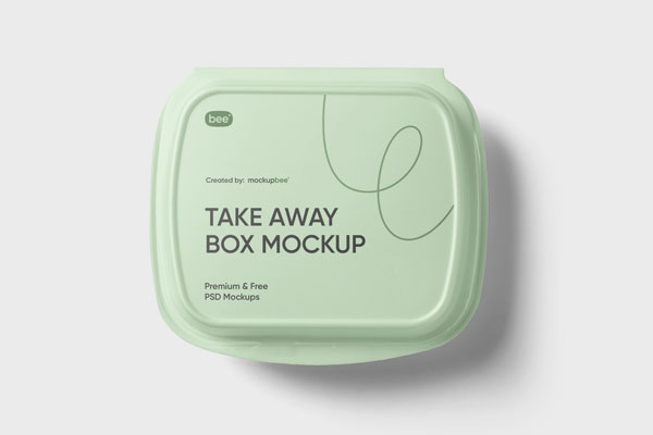 Top View of a Take Away Box Mockup