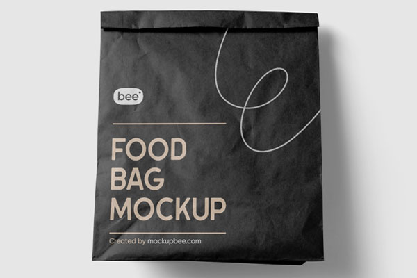 Top View of a Wrinkled Paper Bag Mockup