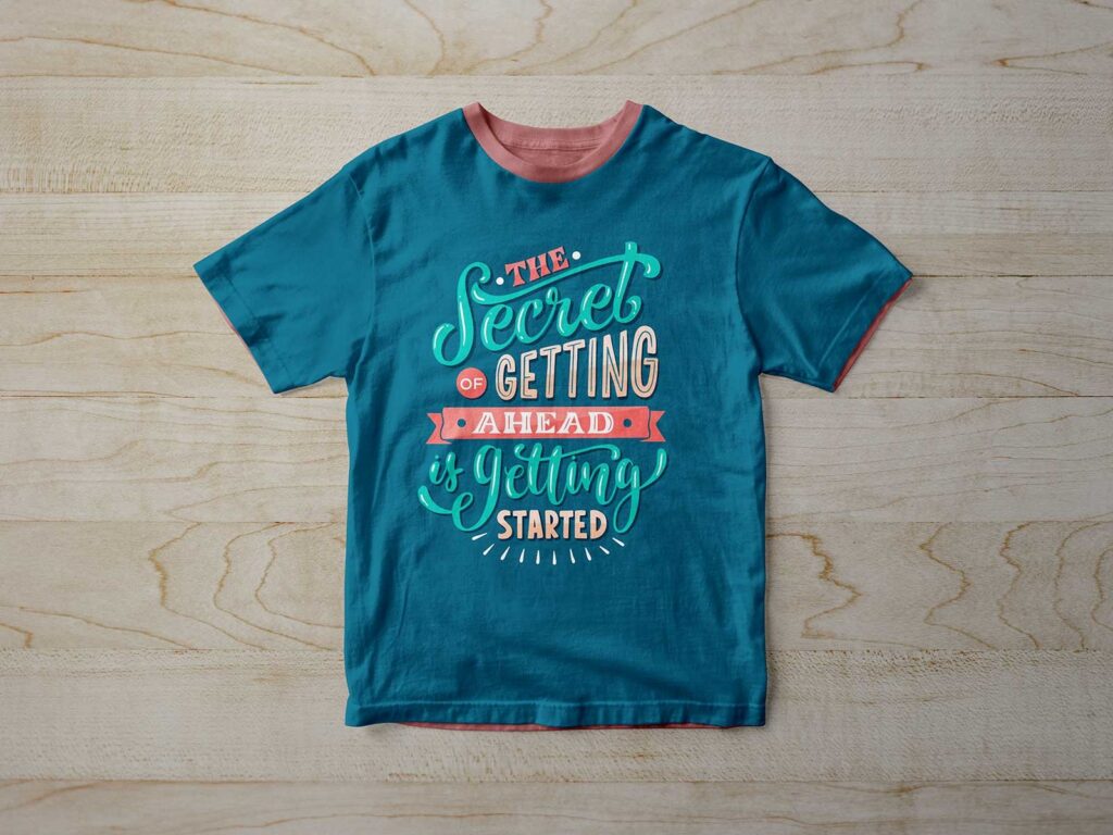 Top View of a Wrinkled Short-Sleeve T-Shirt Mockup