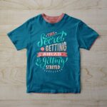 Top View of a Wrinkled Short-Sleeve T-Shirt Mockup