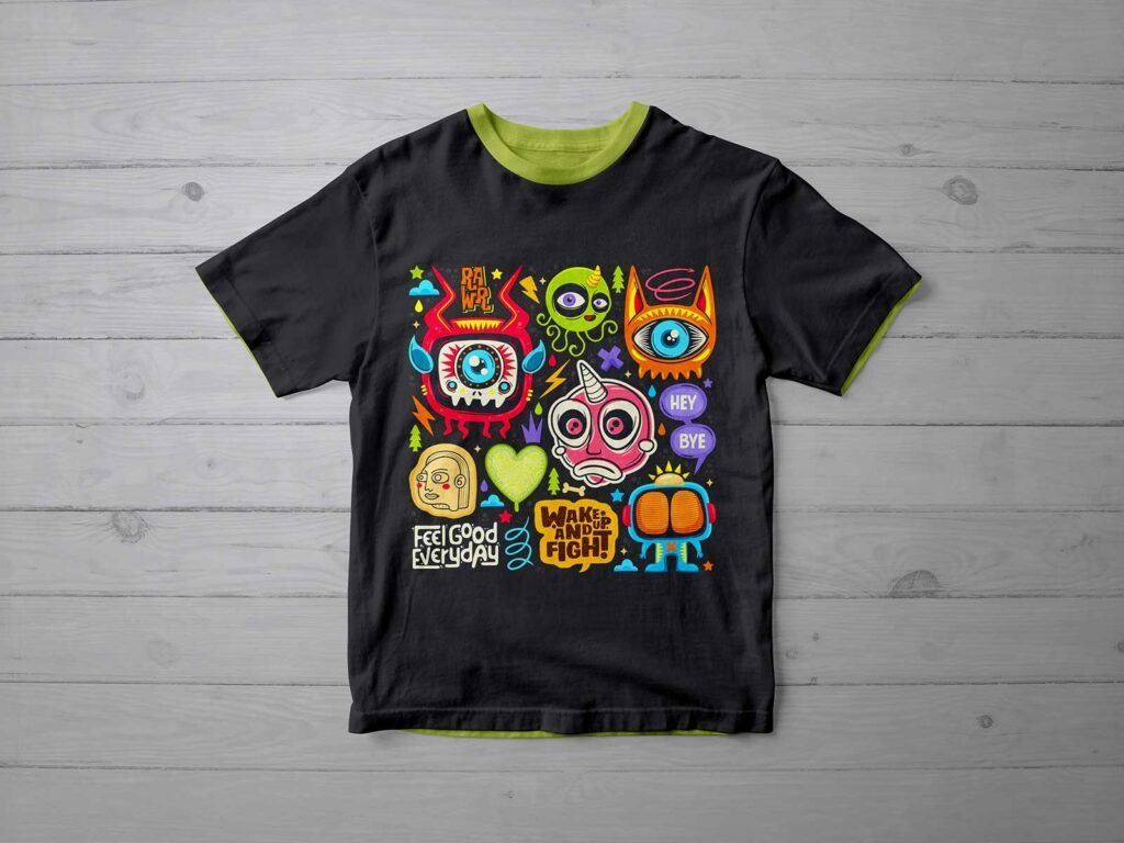 Top View of a Wrinkled Short-Sleeve T-Shirt Mockup