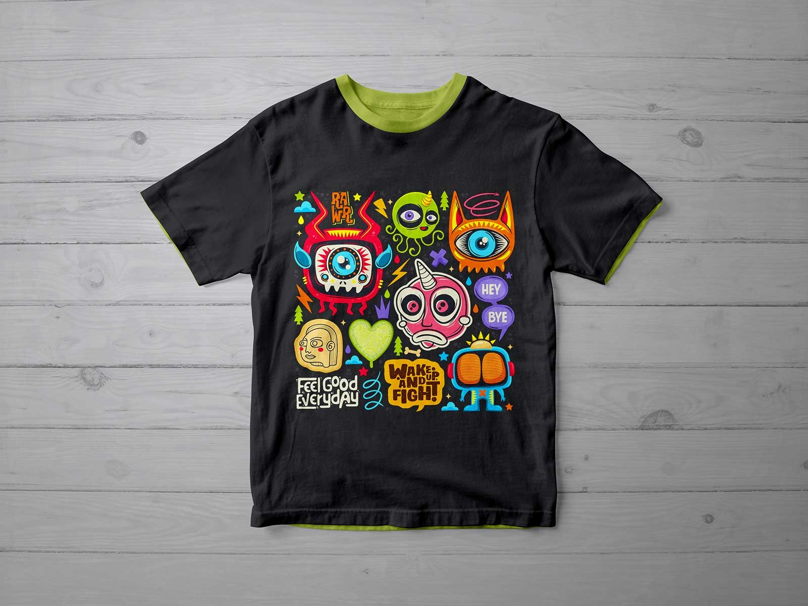 Top View of a Wrinkled Short-Sleeve T-Shirt Mockup FREE PSD
