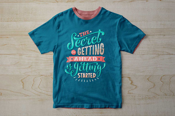 Top View of a Wrinkled Short-Sleeve T-Shirt Mockup