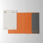 Top View of A4 Letterhead with Folder Mockup