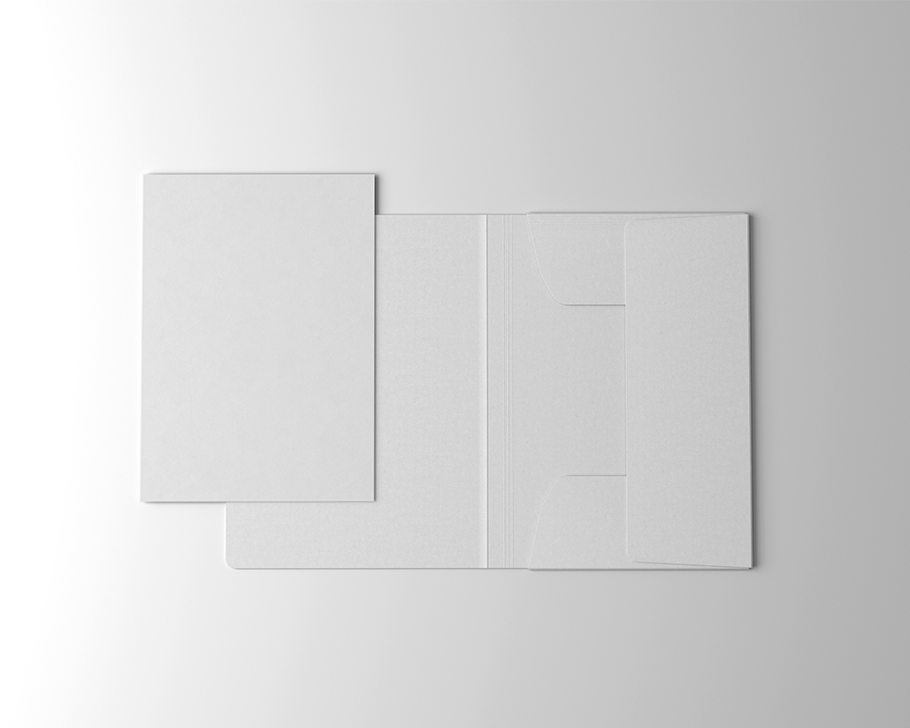 Top View of A4 Letterhead with Folder Mockup