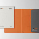 Top View of A4 Letterhead with Folder Mockup