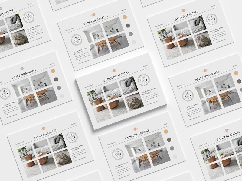 Top View of A4 Size Paper Branding Mockup