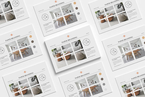 Top View of A4 Size Paper Branding Mockup