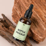 Top View of an Amber Dropper Bottle Mockup