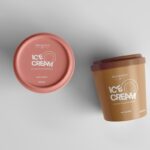 Top View of an Ice Cream Round Tub Mockup