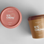 Top View of an Ice Cream Round Tub Mockup