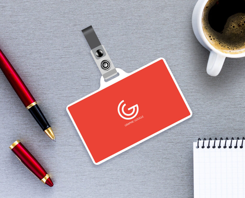 Top View of an ID Card Mockup