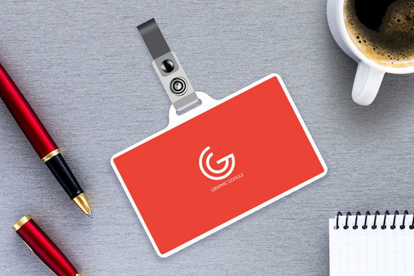 Top View of an ID Card Mockup