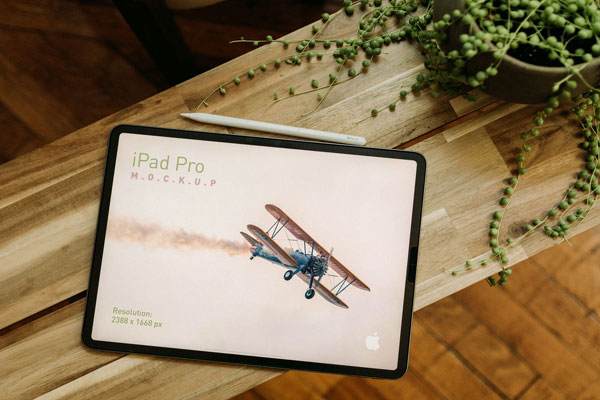 Top View of an iPad Pro Mockup