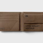 Top View of an Open Leather Wallet Mockup