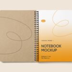 Top View of an Open Wiry Notebook Mockup