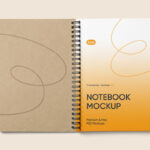 Top View of an Open Wiry Notebook Mockup
