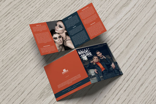 Top View of Both Sides of a Bi-Fold Brochure Mockup