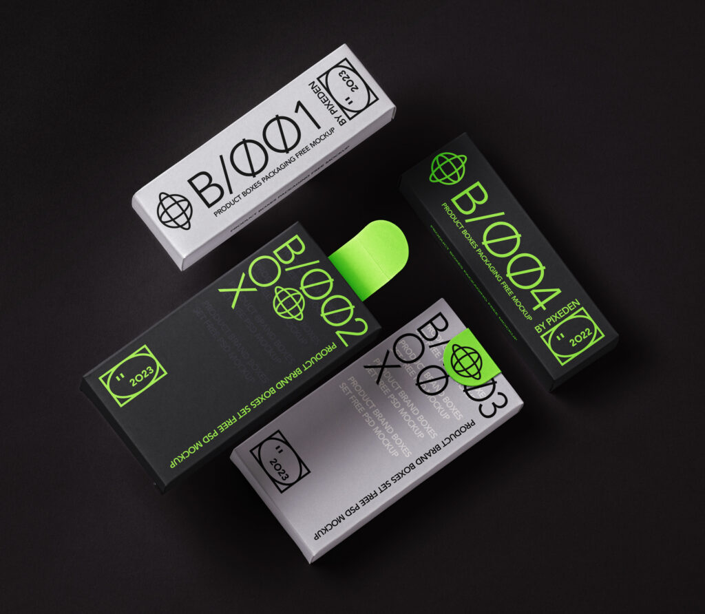 Top View of Boxes Branding Mockup