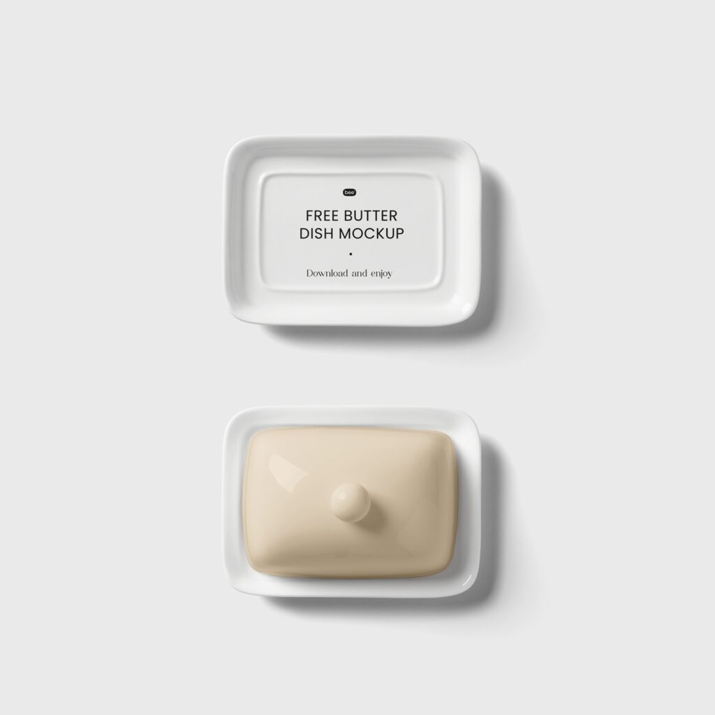 Top View of Butter Dish Mockup