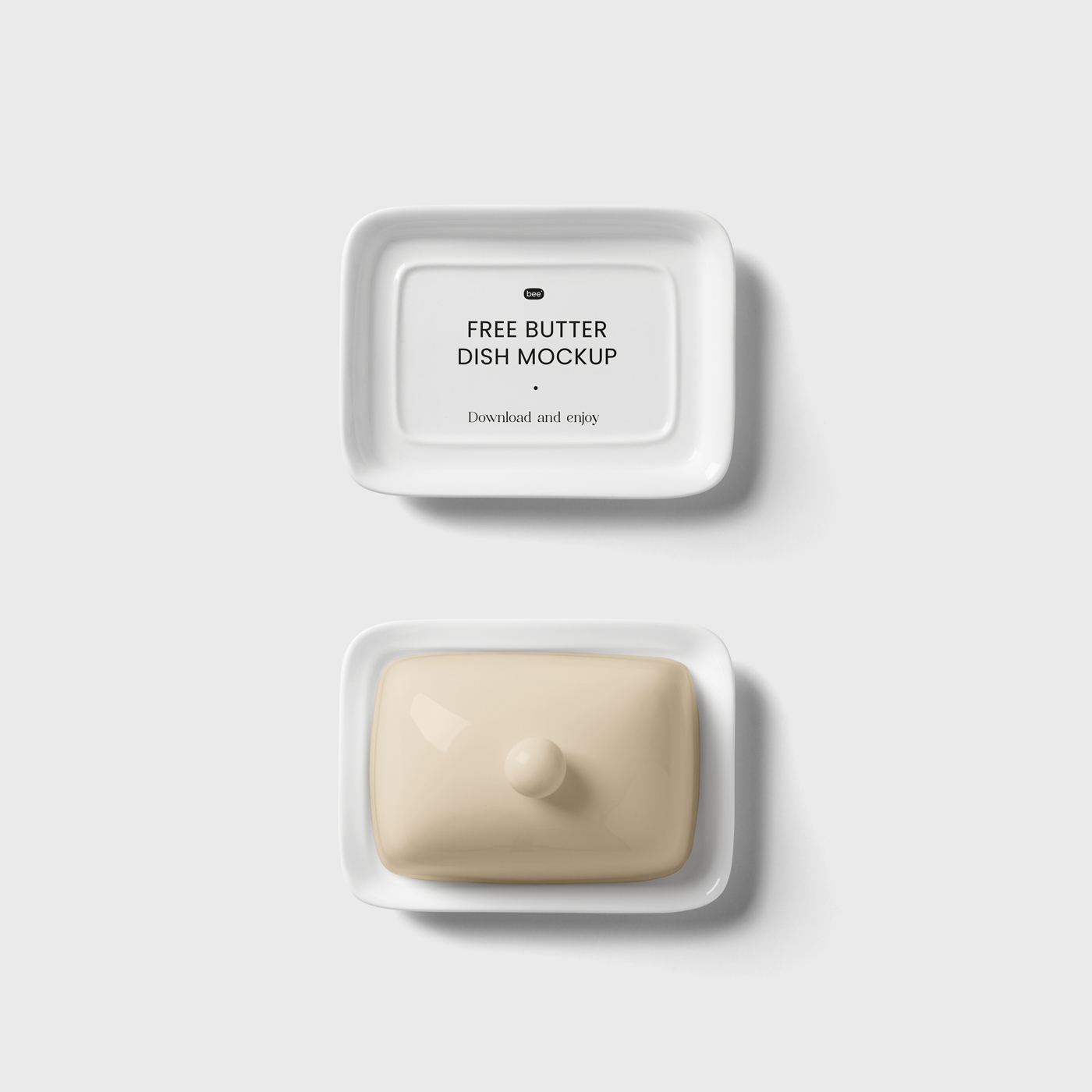 Top View of Butter Dish Mockup FREE PSD