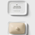 Top View of Butter Dish Mockup