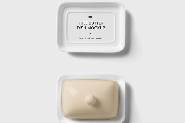 Top View of Butter Dish Mockup
