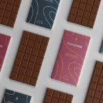 Top View of Chocolate Bar Label Mockup