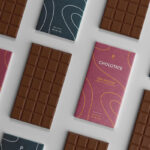Top View of Chocolate Bar Label Mockup